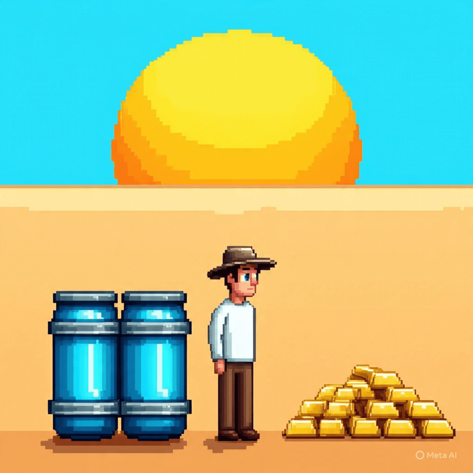 Water vs Gold - What would you choose in a desert?